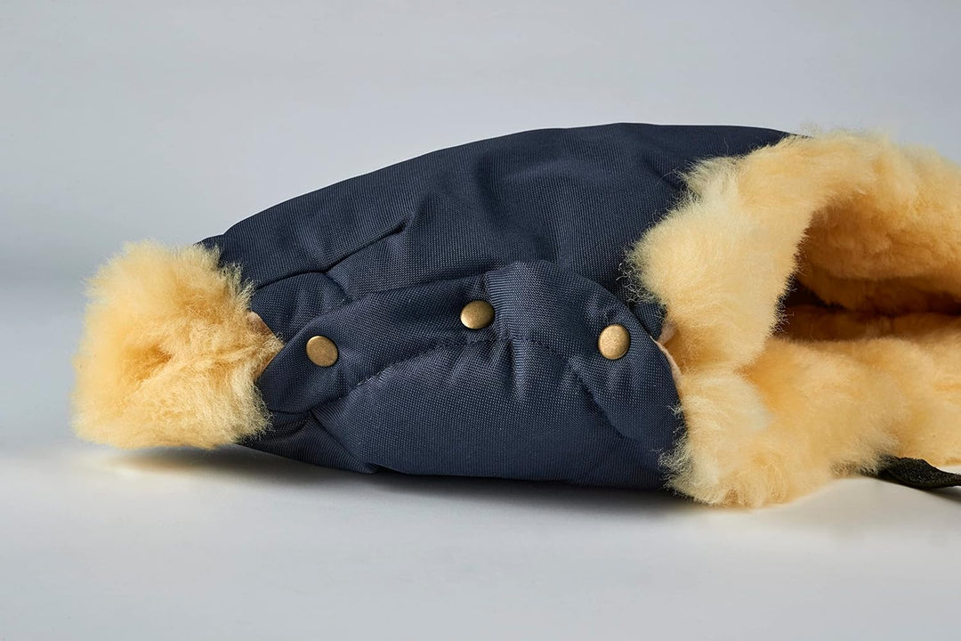 Naturasan Lammfell Handwärmer, warmer Kinderwagen Handmuff mit Lammfell Innenfutter, Muff, Kiwa, Bug