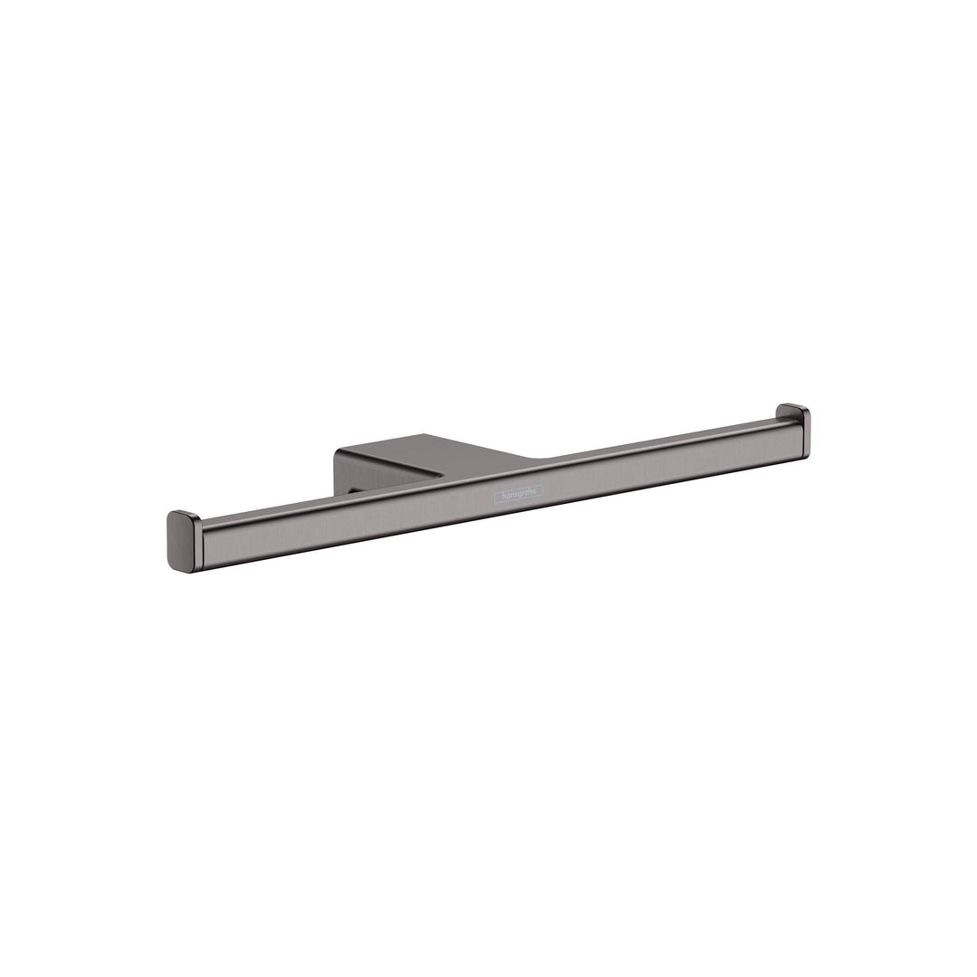 hansgrohe Doppel-Toilettenpapierhalter AddStoris, Doppelpapierrollenhalter Brushed Black Chrome, 2 R