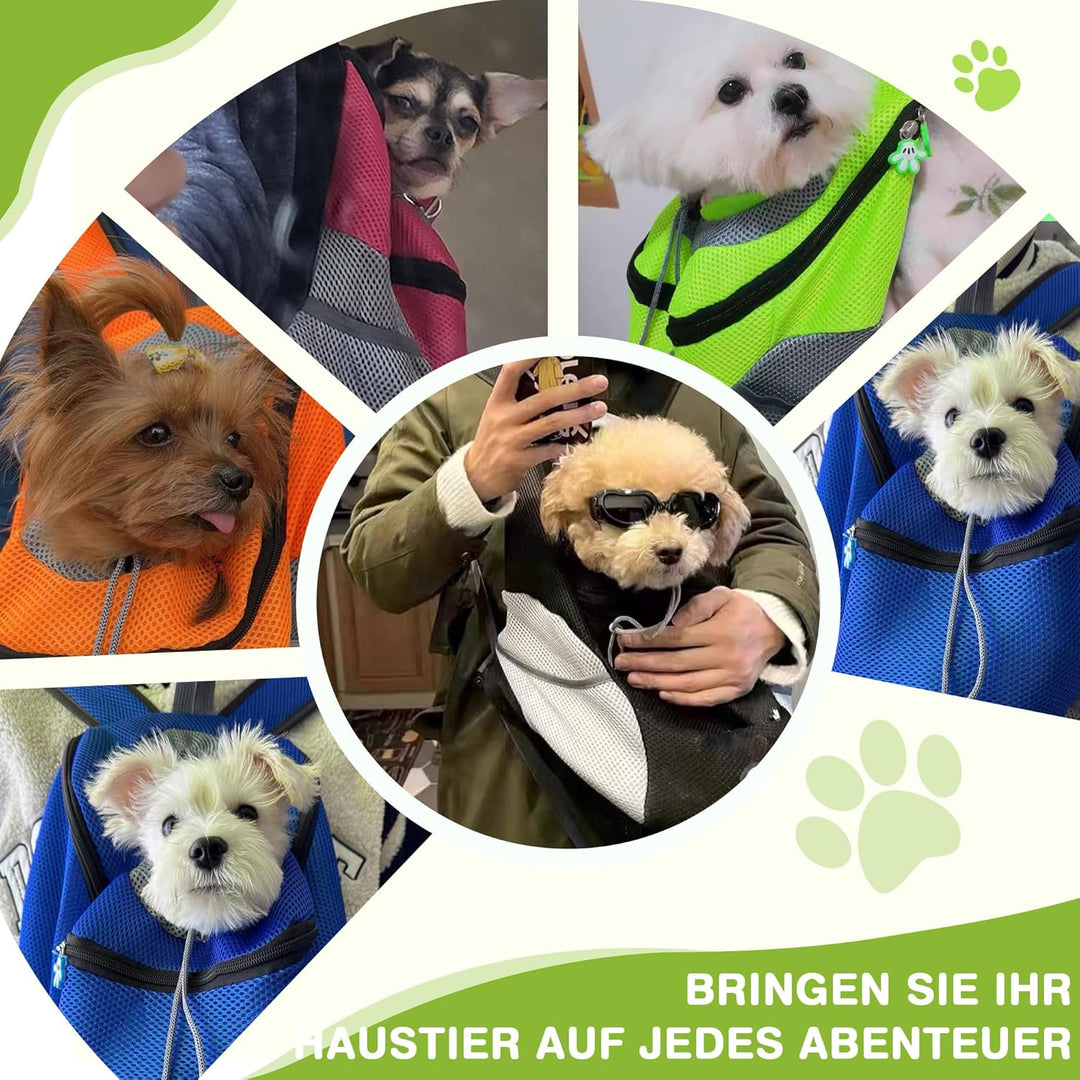 ALLSOPETS Hunderucksack, Tragbarer Haustierträger für Kleine Hunde und Katzen, Fahrrad- und Motorrad