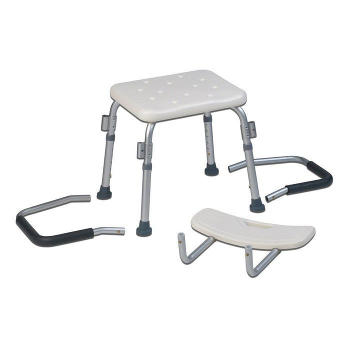 Teqler ® T-135303 Duschstuhl, Badehocker für Pflegebedürftige, Höhenverstellbar 38-45cm Single, Sing