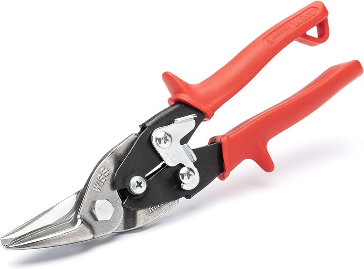 Wiss M1R 248mm/ 9-3/4-Inch MetalMaster Compound Action Aviation Snips, Cuts Straight to Left-Red Rot