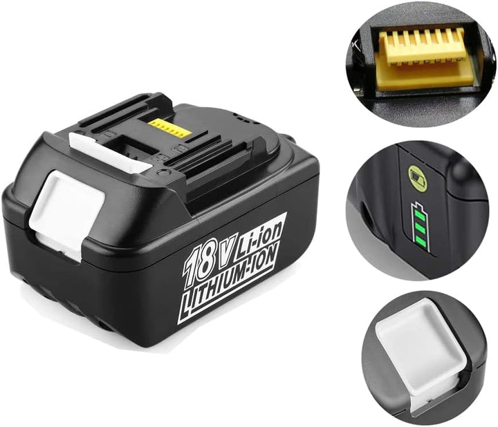 2 Stück Ersatz akku für Makita BL1850B 18V LXT Lithium-Ionen (18V 5.0Ah)，und 1 Stück Ersatz Doppelte