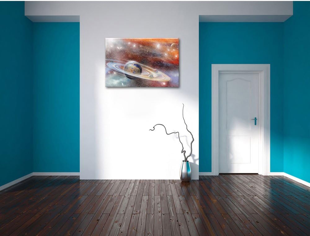 Pixxprint abstrakte Galaxie Kunst Buntstift Effekt, Format: 100x70 auf Leinwand, 100x70