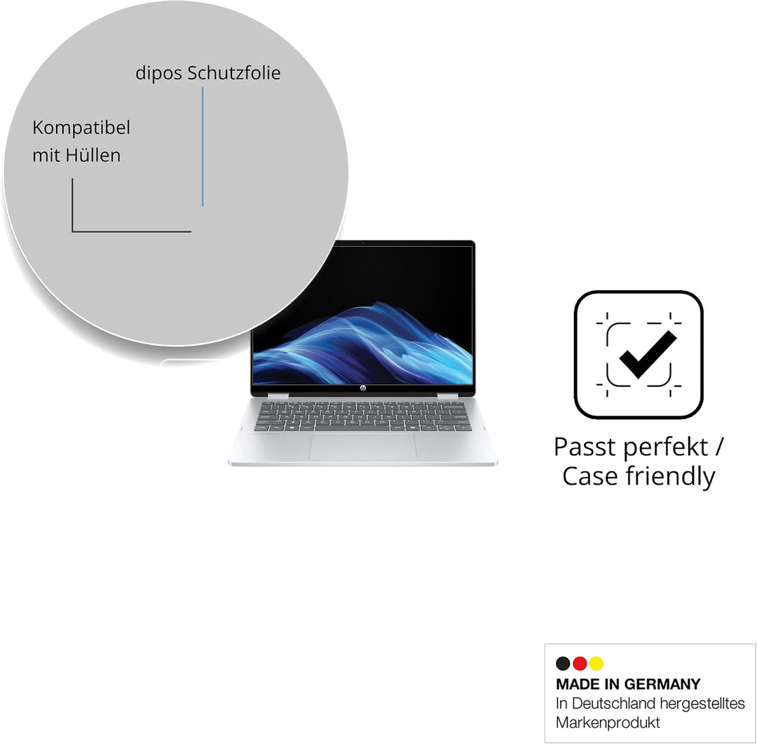 dipos I 2x Schutzfolie klar passend für HP OmniBook 5 Flip 14-FP0254ng Folie Displayschutzfolie, Ult