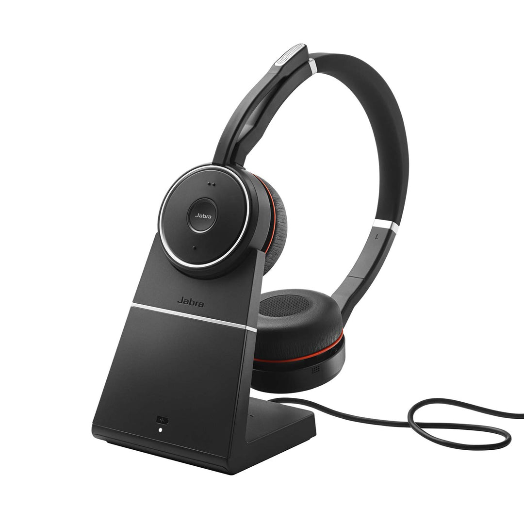 Jabra Evolve 75 SE Schnurloses Stereo-Headset - Bluetooth-Headset mit Mikrofon mit ANC und Ladestati