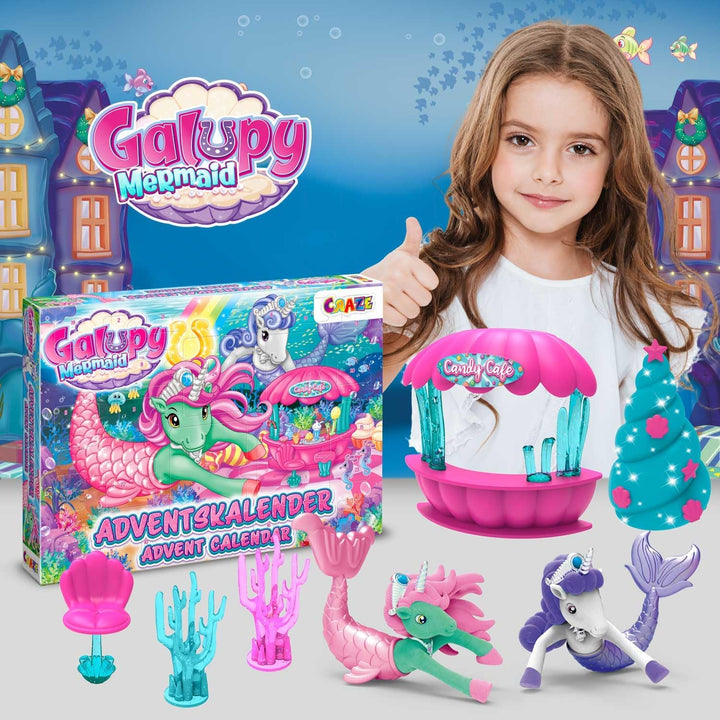 GALUPY MERMAID Spielzeug Adventskalender Kinder - Einhorn Weihnachtskalender für Mädchen, Spielzeug