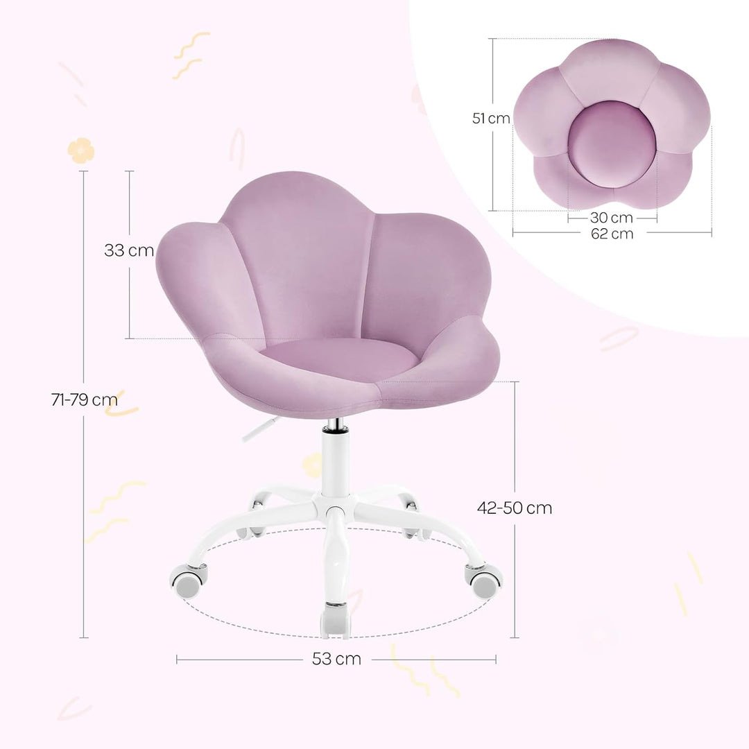 WOLTU Kinder Schreibtischstuhl, Schminktisch Stuhl, Bürostuhl, ergonomisch, höhenverstellbar, Samt,