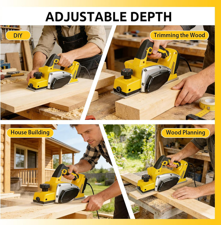 Kabelloser Elektrohobel mit Bürstenlosem Motor, kompatibel mit DeWalt 20V Akkus, 82mm Hobelbreite, 0