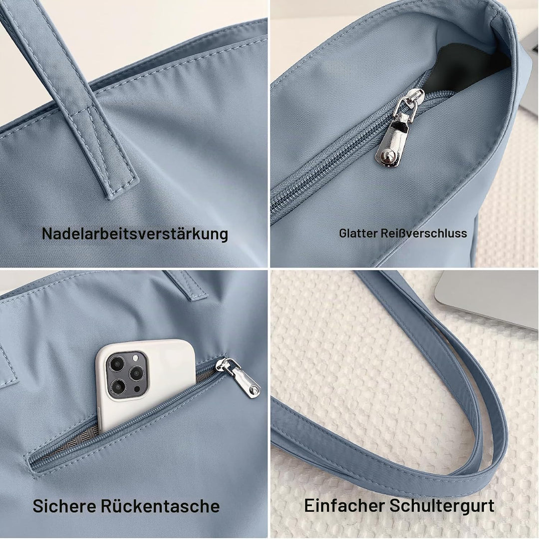 MAYMOONER Frauen Nylon Einkaufstasche Grosse Handtasche Lässige Umhängetasche für Arbeit Universität
