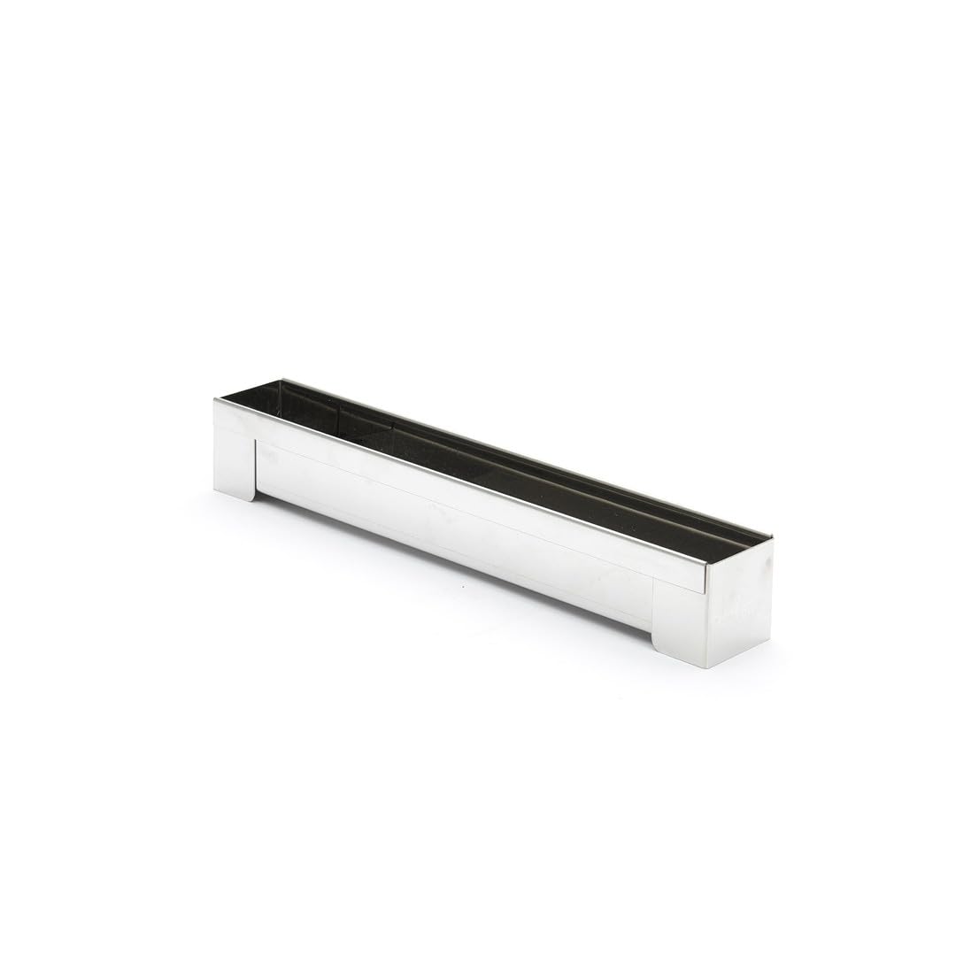 De Buyer 3205.04 Quadratische Dachrinne, Feinabzieher, Edelstahl, 30 x 4 cm, grau