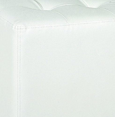 HAKU Möbel Hocker, Kunstleder, chrom-weiss, B 40 x T 40 x H 42 cm Chrom-weiss 40 x 40 x 42, Chrom-we