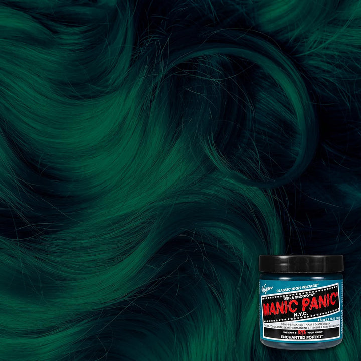Manic Panic Enchanted Forest Classic Creme, Vegan, Cruelty Free, Green Semi Permanent Hair Dye 3 x 1