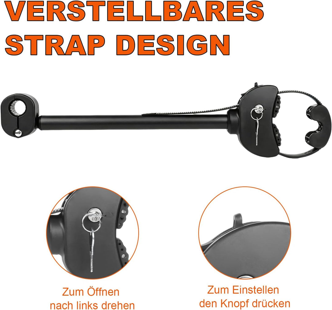 TEOV 1 Stück Rahmenhalter für Fahrradträger Länge 38CM, Verstellbarer Strap-Rahmenhalter für E-Bike