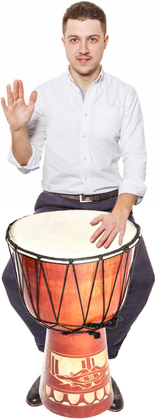 60cm Djembe Trommel Bongo Holztrommel Drum Darbuka Guter Klang Gecko