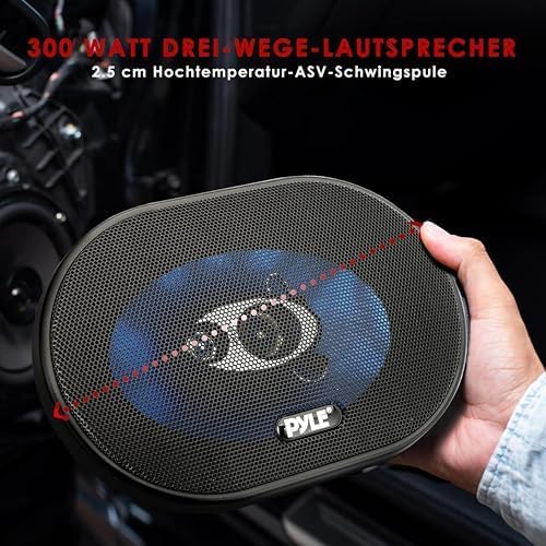 Pyle Auto Lautsprecher 5x7 Zoll 3 Wege Set 300W - Einbaulautsprecher Auto Kfz Lautsprecher mit Hocht