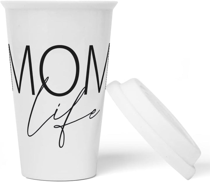 JUNIWORDS To-Go Becher mit Deckel, MOM life