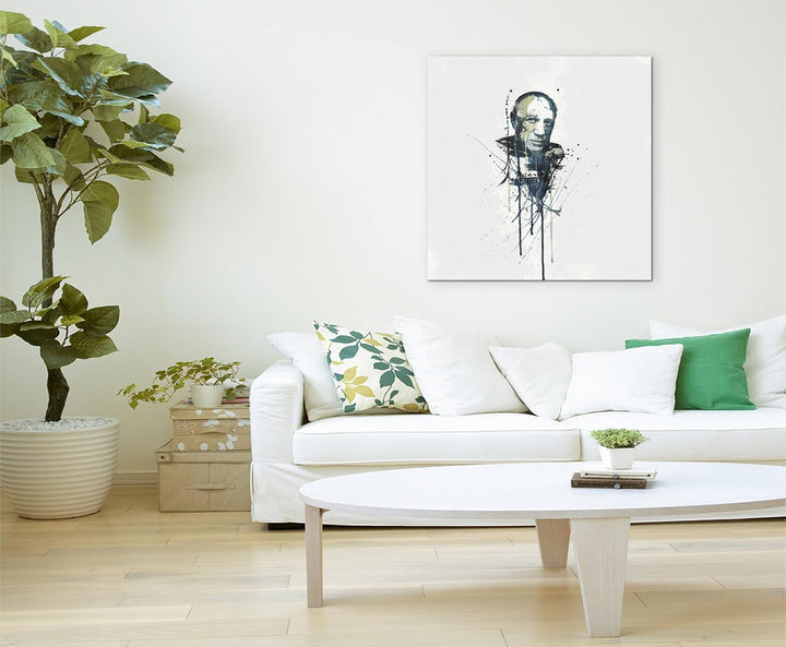 Paul Sinus Art Pablo Picasso III 60x60cm Keilrahmenbild Kunstbild Aquarell Art Wandbild auf Leinwand
