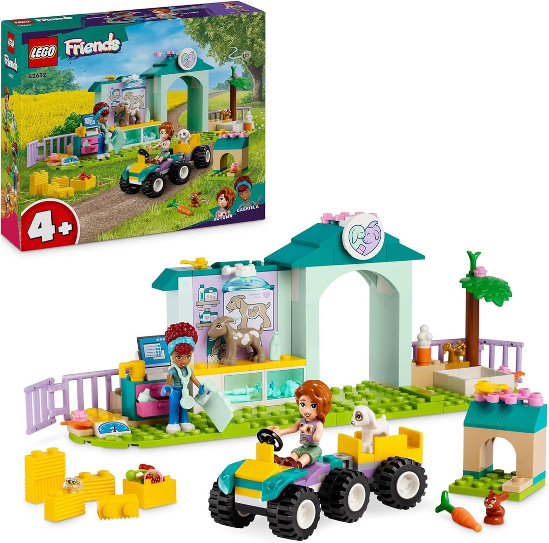 LEGO Friends Farmtierklinik, Bauernhof-Set mit Tierarzt-Spielzeug für Kinder ab 4 Jahren, Enthält 2