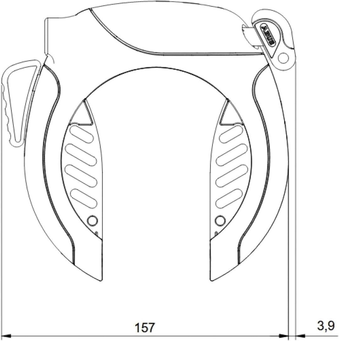 ABUS Rahmenschloss PRO TECTIC 4960 NR - Fahrradschloss zur Befestigung am Rahmen des Fahrrads - 8,5