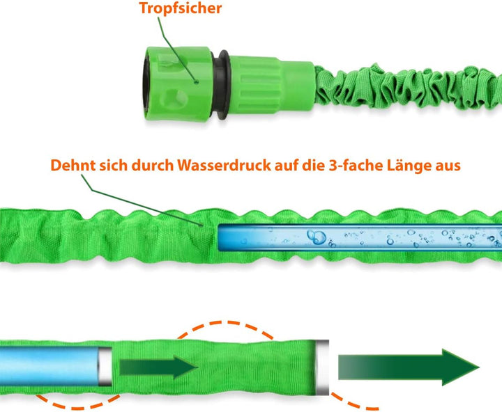 Gartenschlauch Flexibel Wasserschlauch 7,5m 25ft 15m 50ft 22,5m 75ft 30m 100ft 37,5m 125ft 45m 150ft