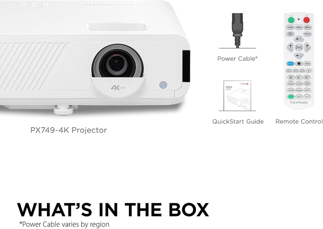 ViewSonic PX749-4K UHD Heimkino & Gaming Beamer (4K, 4.000 ANSI Lumen, 5ms ultraschneller Eingang, U