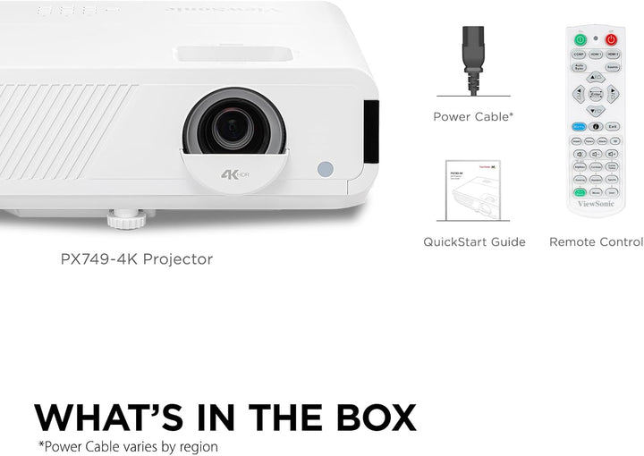 ViewSonic PX749-4K UHD Heimkino & Gaming Beamer (4K, 4.000 ANSI Lumen, 5ms ultraschneller Eingang, U