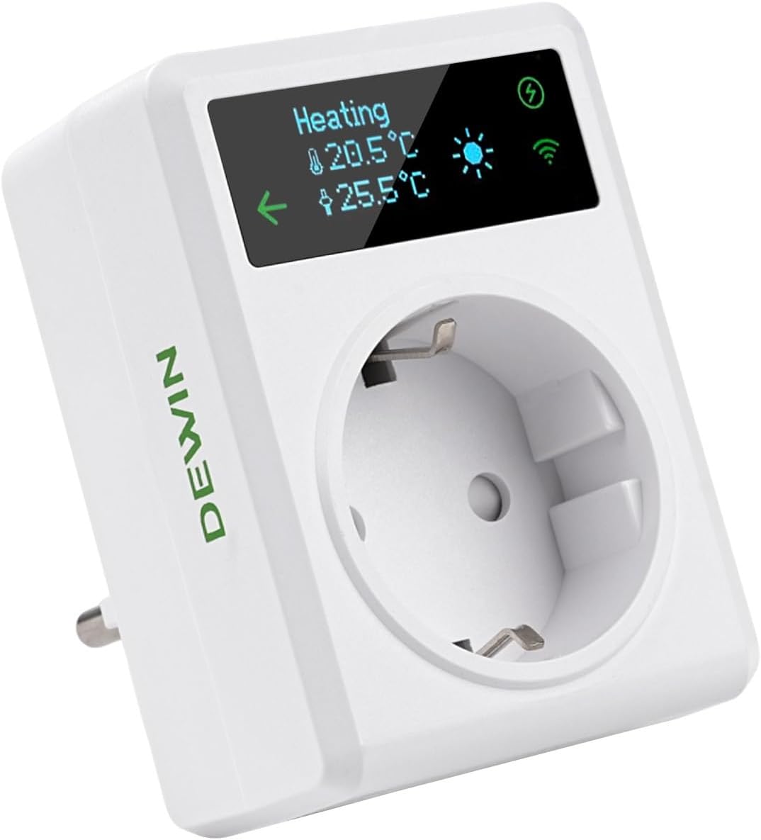 WiFi Thermostat, 16A AC100~240V Steckdosen-Thermostat WLAN Digital Thermostat Steckdose kompatibel m