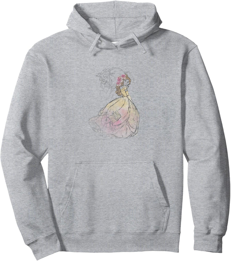 Disney Beauty And The Beast Belle & Beast Sketch Pullover Hoodie