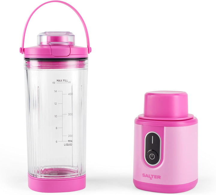 Salter ActiBoost Kabelloser Tragbarer Mixer – 450 ml, Pulsfunktion, 40-Sekunden-Countdown, BPA-frei,