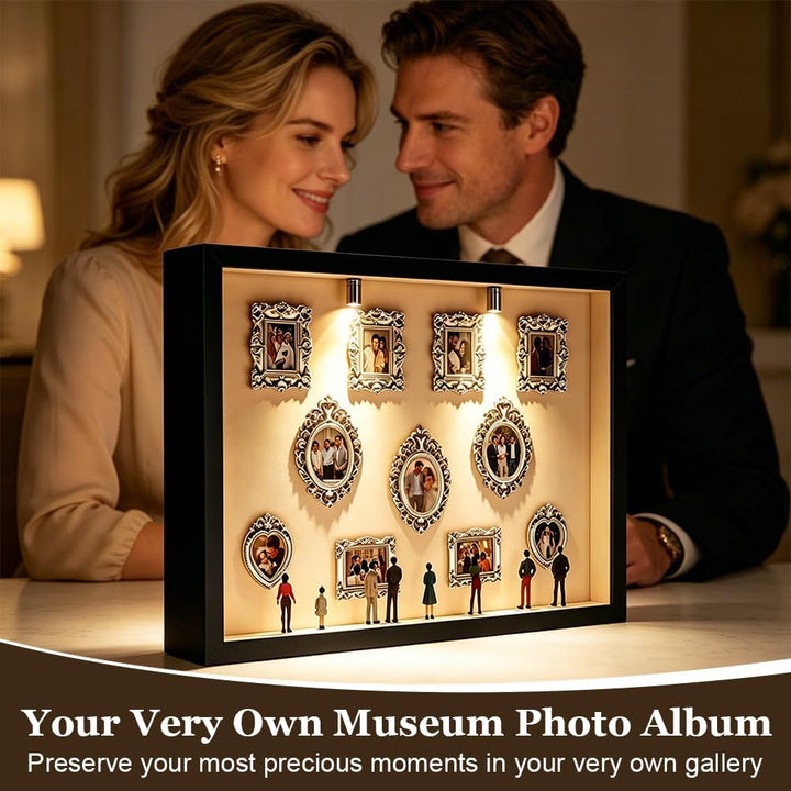 DIY Mini Museum Silhouette Box, ZMCVOE 11 PCS Mini Bilderrahmen Vintage & 8 Figuren, Museum of Us mi