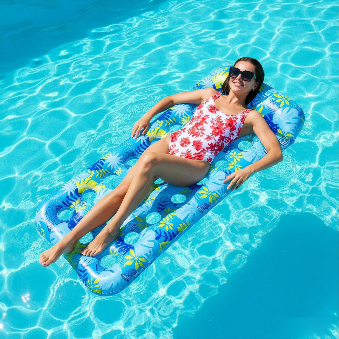 Luftmatratze Pool, Floaty Schwimmmatratze Mit Kopfstütze Erwachsene Schwimmende Wasserspass Schwimme