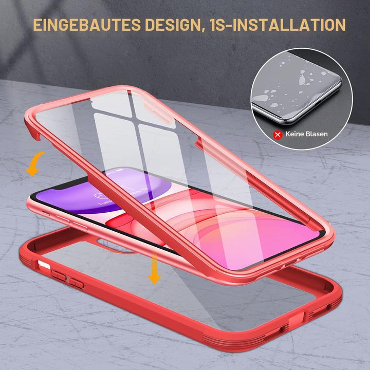 Miracase Glas Serie für iPhone 11 Hülle, [360 Militärschutz & vollständiger Kameraschutz], stossfest