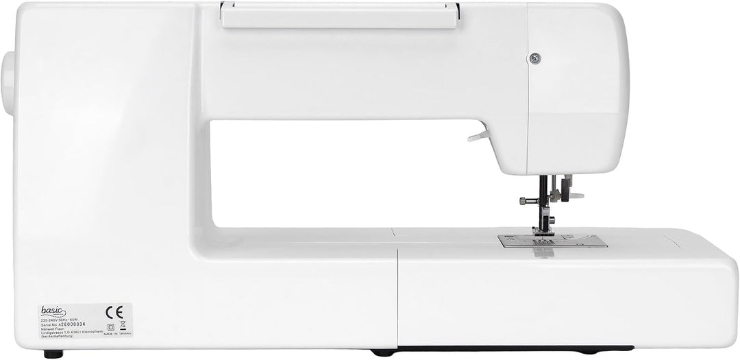 Nähwelt Flach Basic Sewing Maxi Computer-Nähmaschine – Langarm Nähmaschine mit 30 cm Durchlass, 200