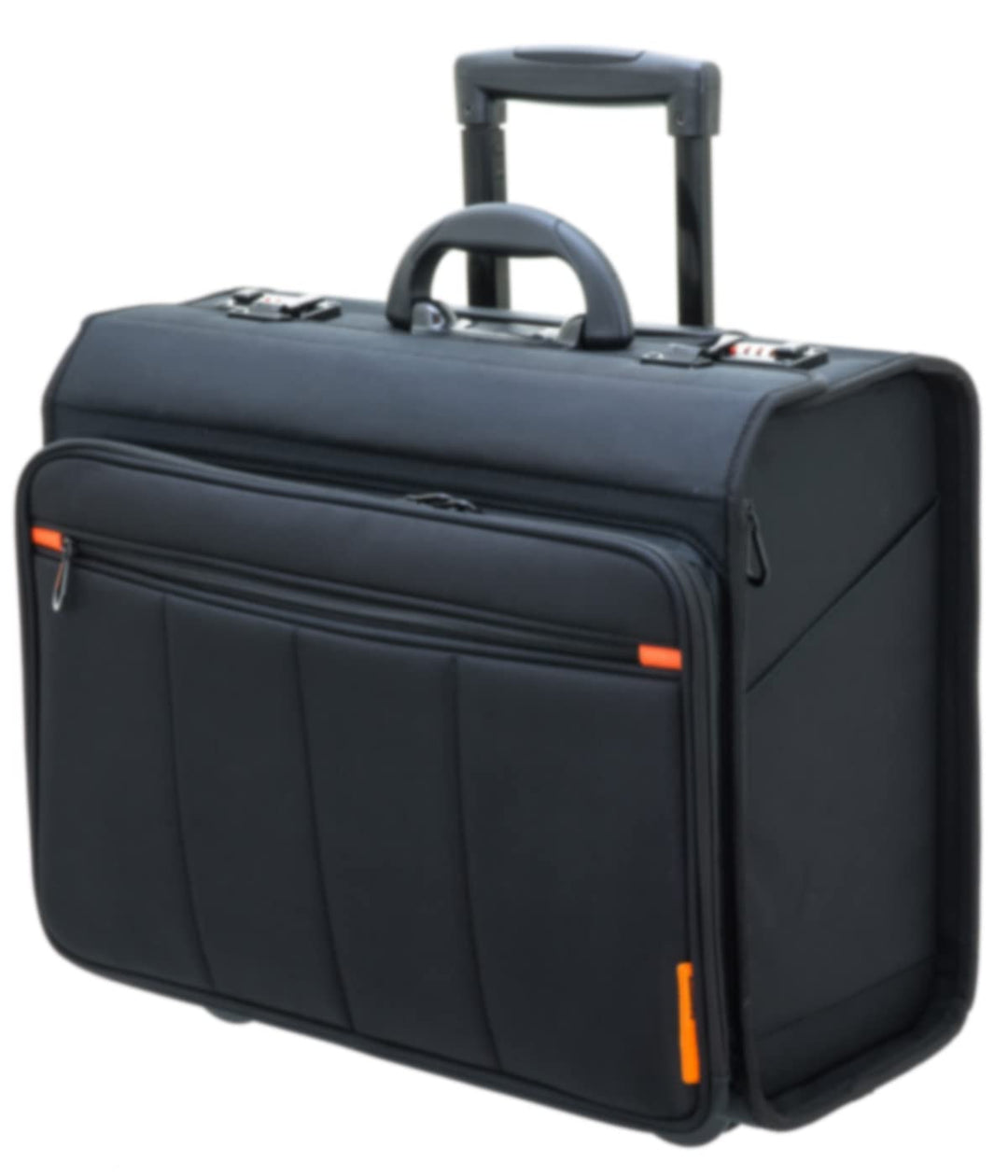 Bowatex Aktenkoffer Pilotenkoffer Erweiterbar Rollen Akten Trolley Schwarz 47 cm