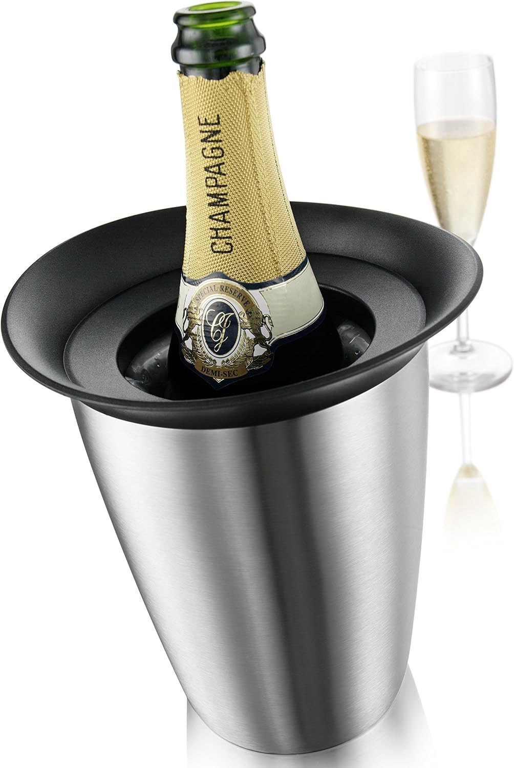 Vacu Vin Champagne Cooler – Active Bottle Chiller – Includes Removable Cooling Sleeve – Keeps Champa