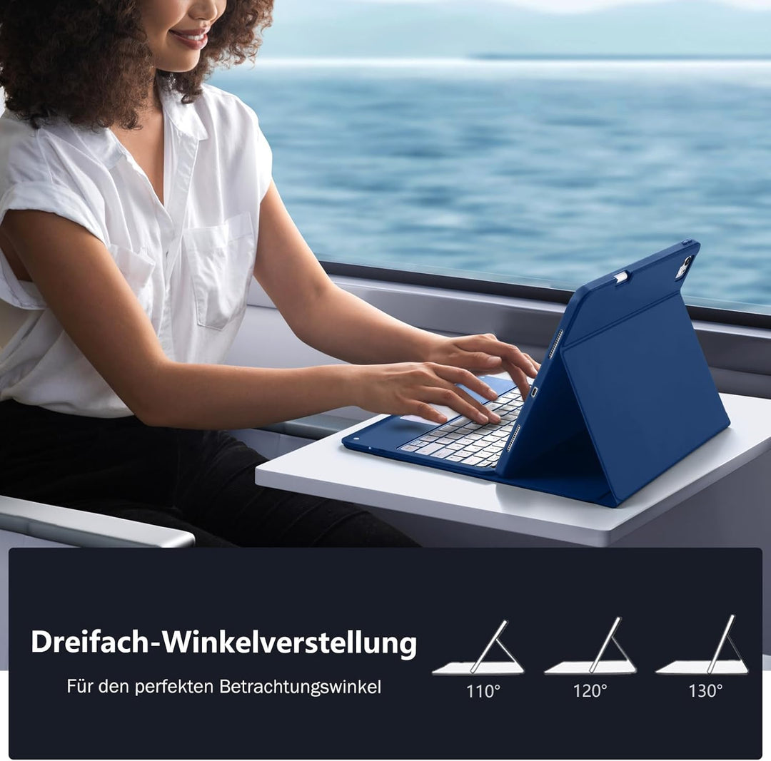 Vobafe Hülle mit Tastatur für iPad Pro 13 Zoll M5/M4 (2025/2024), Multi-Touch Trackpad Hochwertige P
