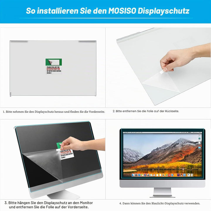 MOSISO 25-27 Zoll Computer Blaulicht Blockierende Displayschutz Anti-UV Augenschutz Filterfolie für