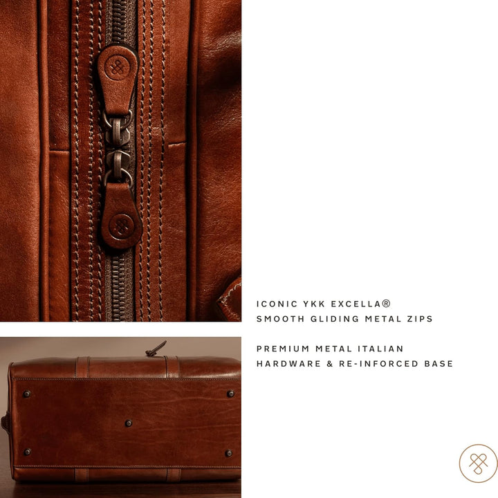 Maxwell Scott - Luxus-Reisetasche, 38 L, Kabinengrösse mit doppelter Öffnung vom Boden bis zum Boden