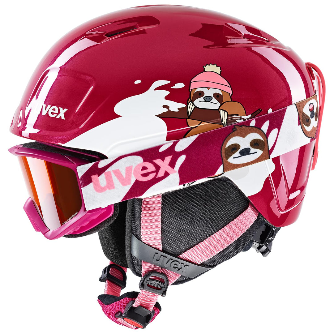 uvex heyya set - Skihelm inkl. Skibrille für Kinder - individuelle Grössenanpassung - konstrastverst