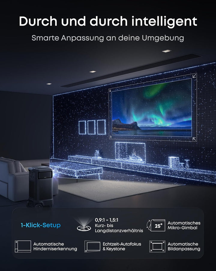 soundcore Nebula X1 Pro | Mobiler Beamer 4K Laserprojektion 7.1.4 Dolby Atmos Spatial Sound, All-in-