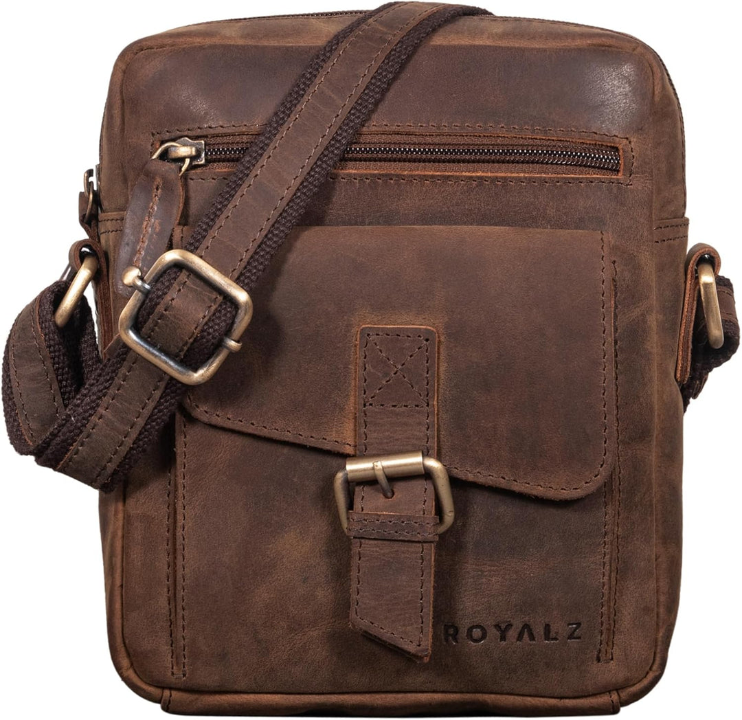 ROYALZ "Knoxville kleine Ledertasche Herren Vintage Männer Umhängetasche Mini Messenger Bag Schulter