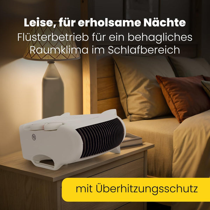 Bomann® mobiler & kompakter Heizlüfter | Heizlüfter 2000W & 1000W | Heizkörper mit Ventilatorfunktio