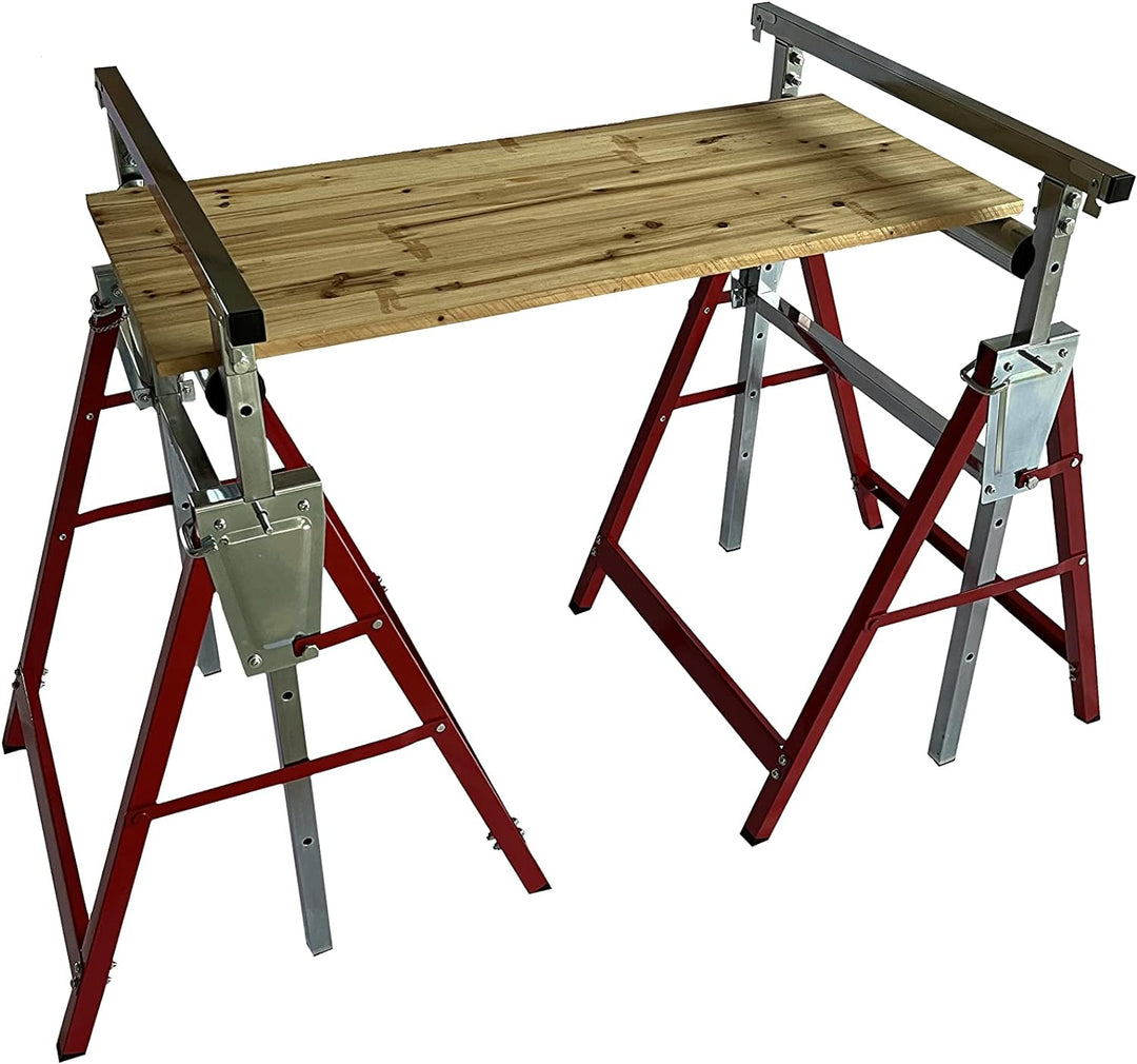 HC Tools Arbeits-Unterstellbock & Rollenbock 2in1 Doppelpack Klappbock Rollenbock Arbeitsbock Höhenv