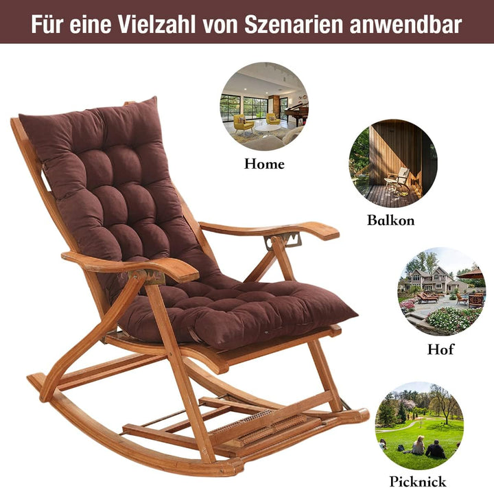 CAVATINY Stuhlkissen Sitzkissen und Rückenkissen für Schaukelstuhl Gartenmöbel Indoor Outdoor Patio