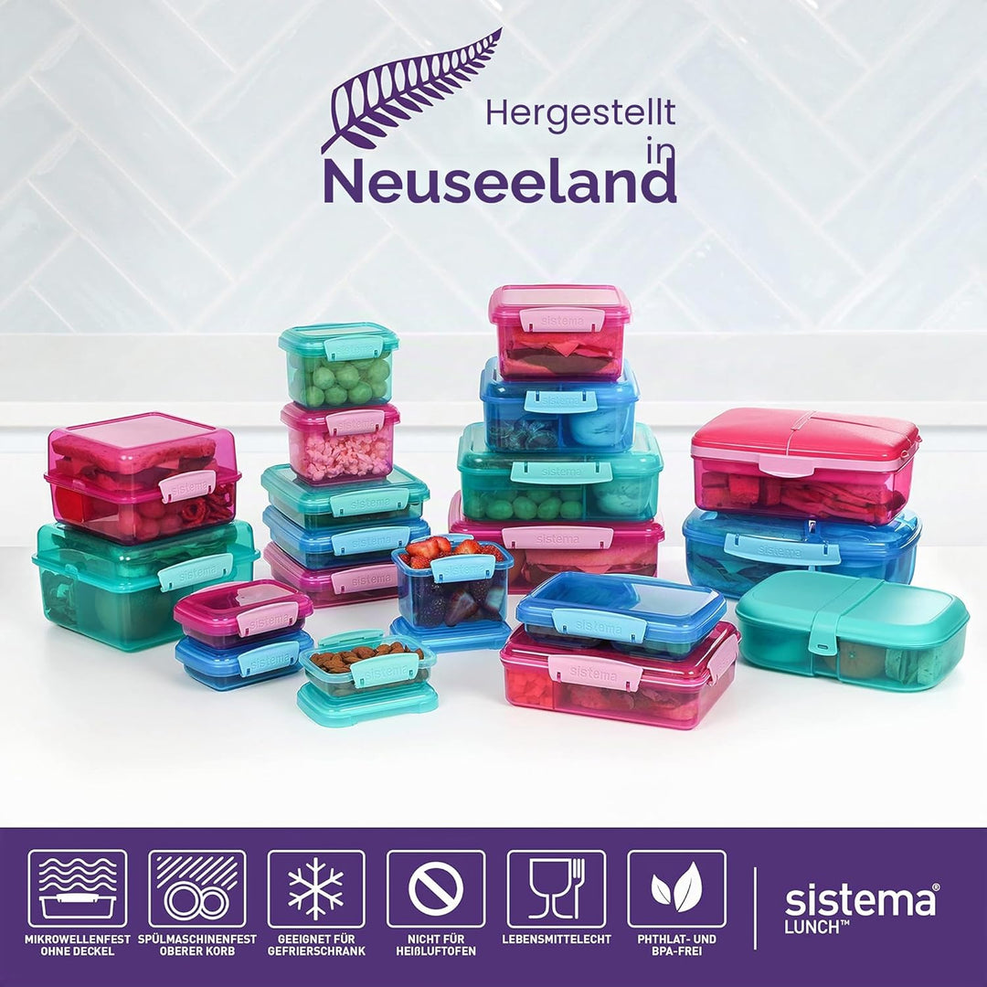 Sistema Brotdose Sandwichbox | 450 ml | stapelbare und luftdichte Lunchbox mit Deckel | Lunchbox Kin