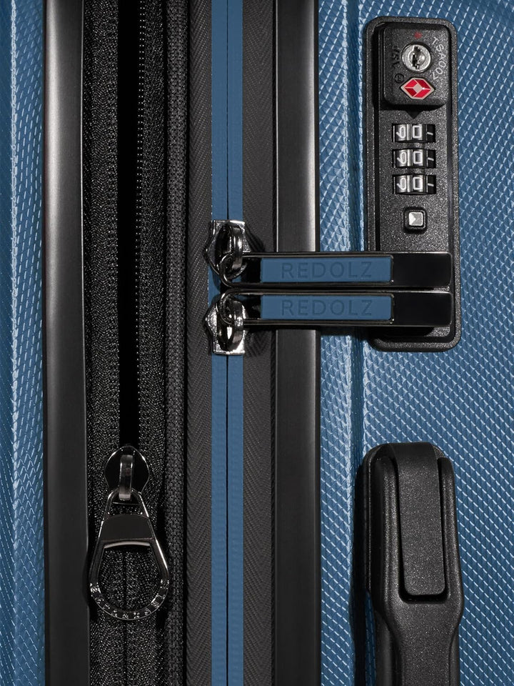 REDOLZ Hartschalen Koffer-Set 2-teilig Laptopfach L | 40 x 23 x 55 cm, 52 x 34 x 77 cm, Dehnfalte, P