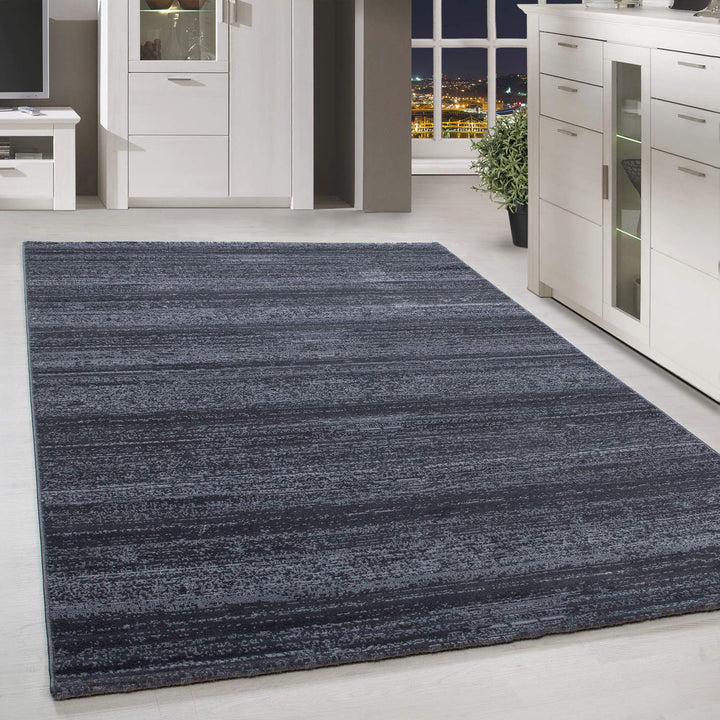 HomebyHome Teppich Wohnzimmer 80x150 cm Läufer Flurteppich Küche Grau Moderne Einfarbig Meliert Desi