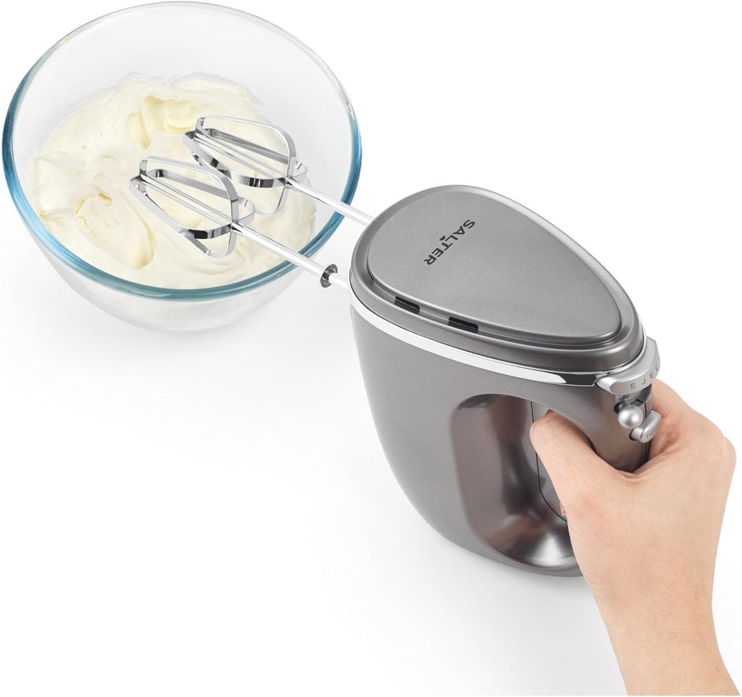 Salter EK4249COSVDEEU10 Elektrischer Handmixer/Schneebesen - mit Rührbesen und Knethaken, 5 Geschwin