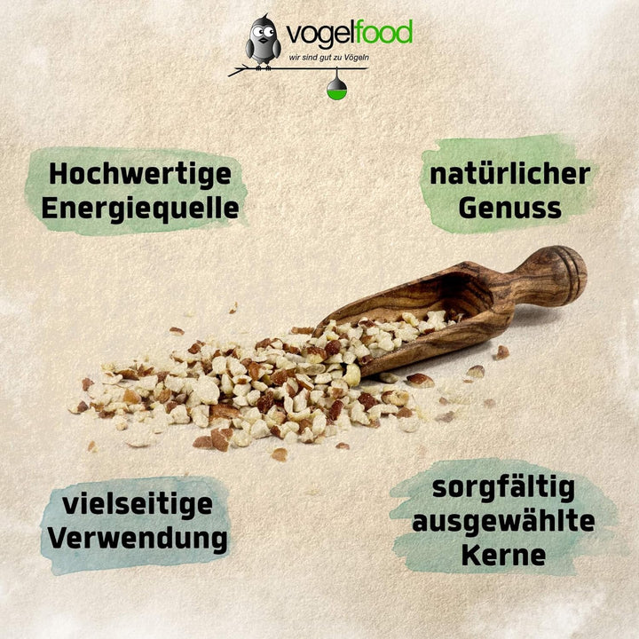 Erdnüsse teilblanchiert gehackt 25 kg geviertelt Vogelfutter Igelfutter