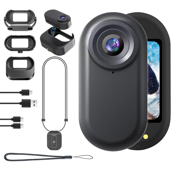 Mini Action Cam 1080P,Action Camera,Tragbare Kamera mit 360° Drehbarem Clip und Magnetclip,Mini K-Am